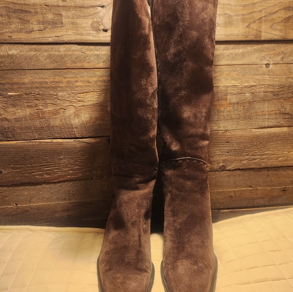 Enzo Angiolini Brown Suede Knee-High Boots - Picture 7 of 11